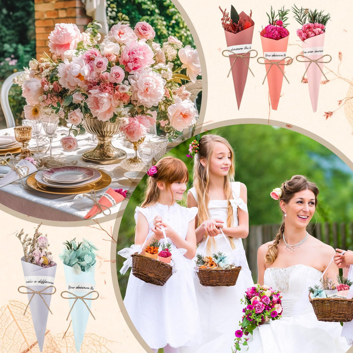 30 Set Mini Dried Flower Bouquet for Craft with Stem,Various Style