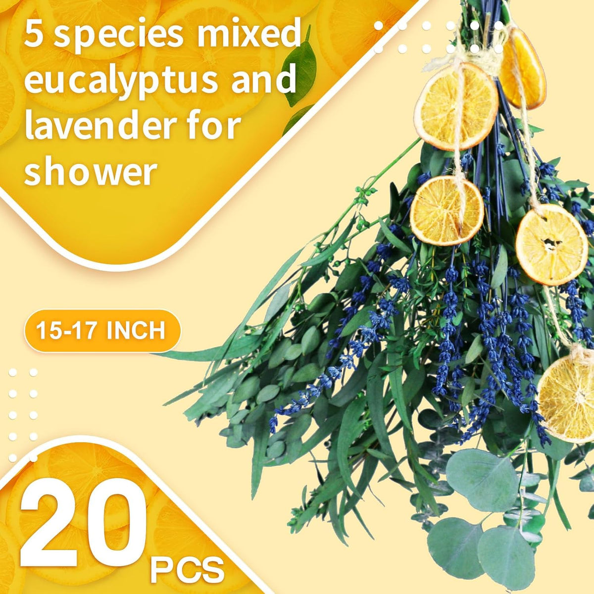 5 Kinds Mixed Dried Eucalyptus Stems & Lavender Flowers Bundle for Shower
