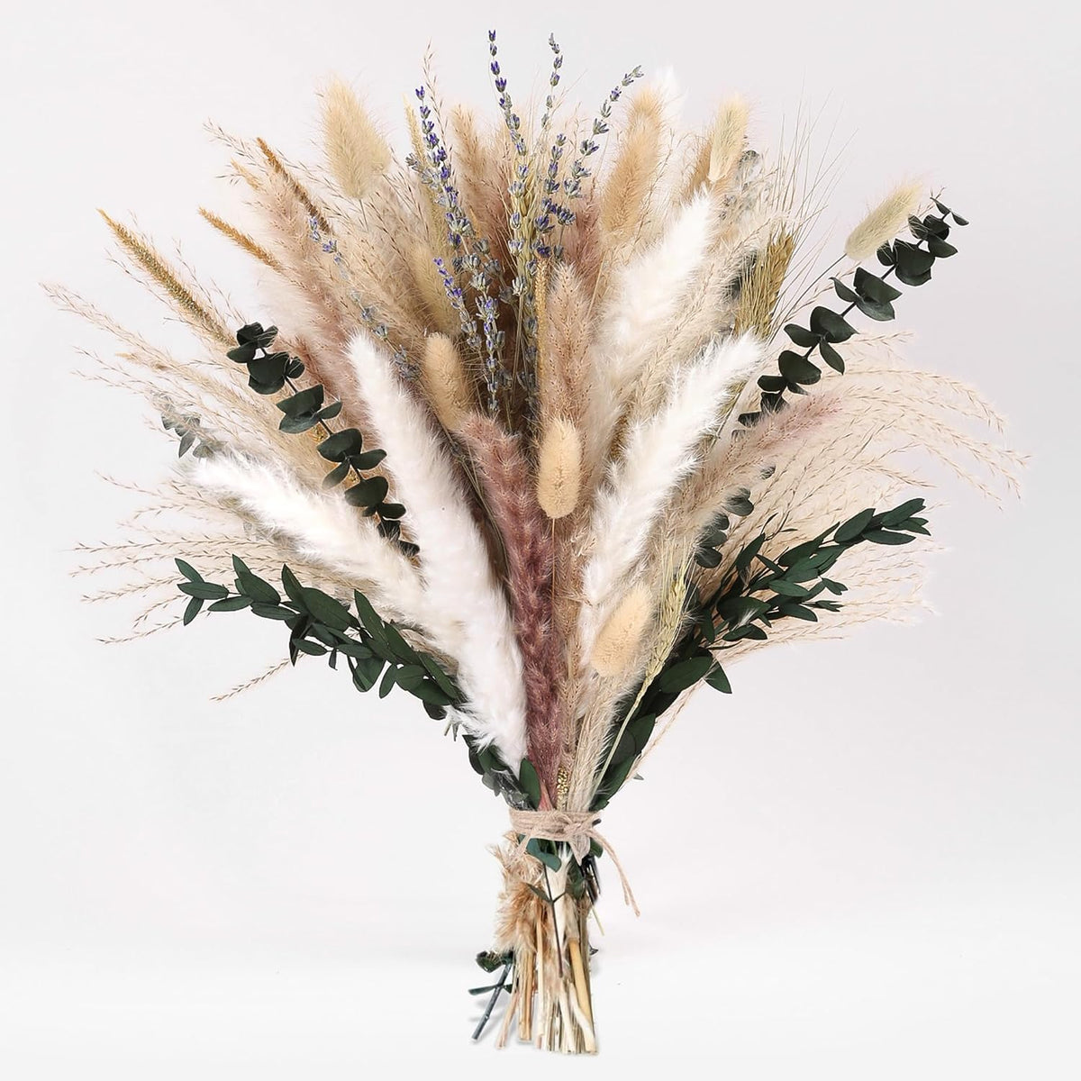 Bpole Dried Pampas Grass Bouquet -92 Pcs 11-13inch 9 Styles Boho Decor