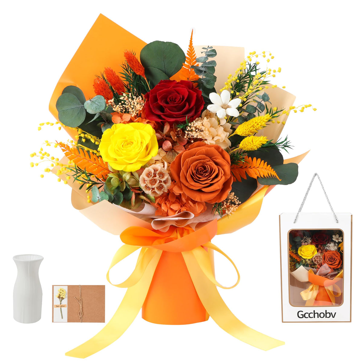 Preserved Flowers Bouquet, Real Eternal Flowers