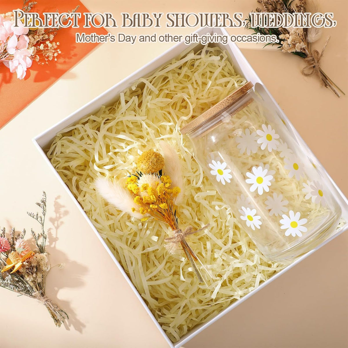 Nuanchu 10 Pcs Mini Dried Flower, Boho Bouquet for Crafts, Popular Styles