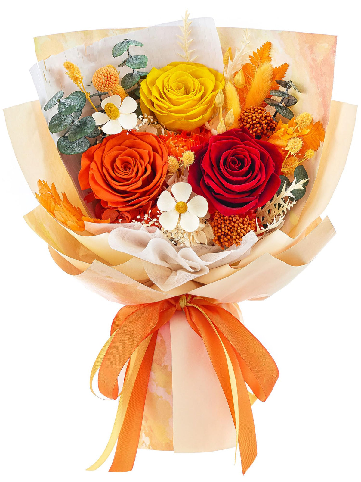 Flowers for Delivery Prime Preserved Flowers Bouquet Birthday Gifts, Orange