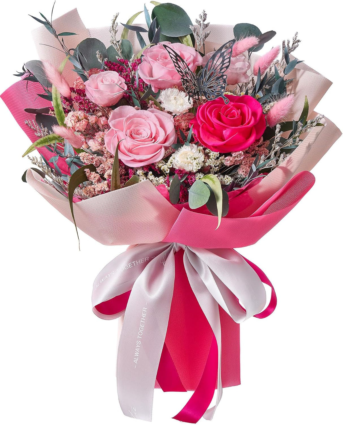 Flowers for Delivery Prime Forever Flowers Bouquet Roses Bouquet, Hot Pink