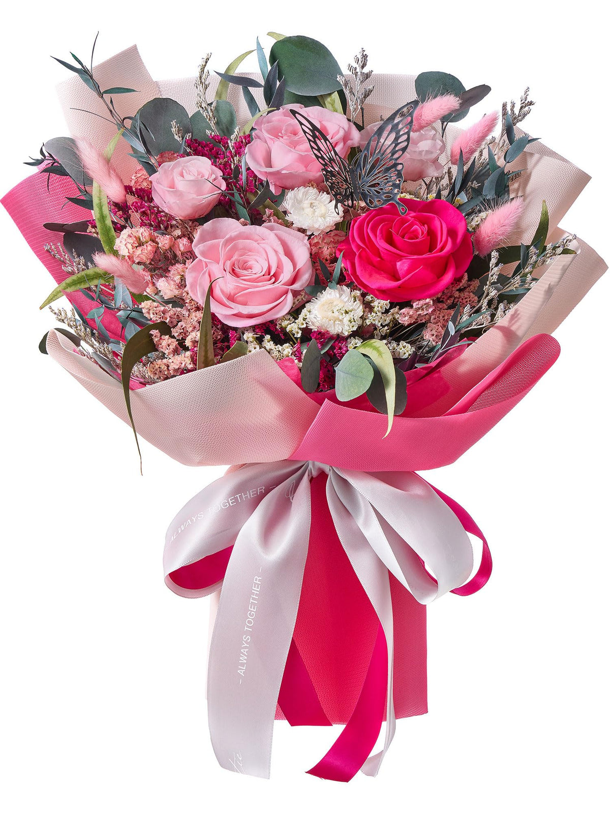 Flowers for Delivery Prime Forever Flowers Bouquet Roses Bouquet, Hot Pink
