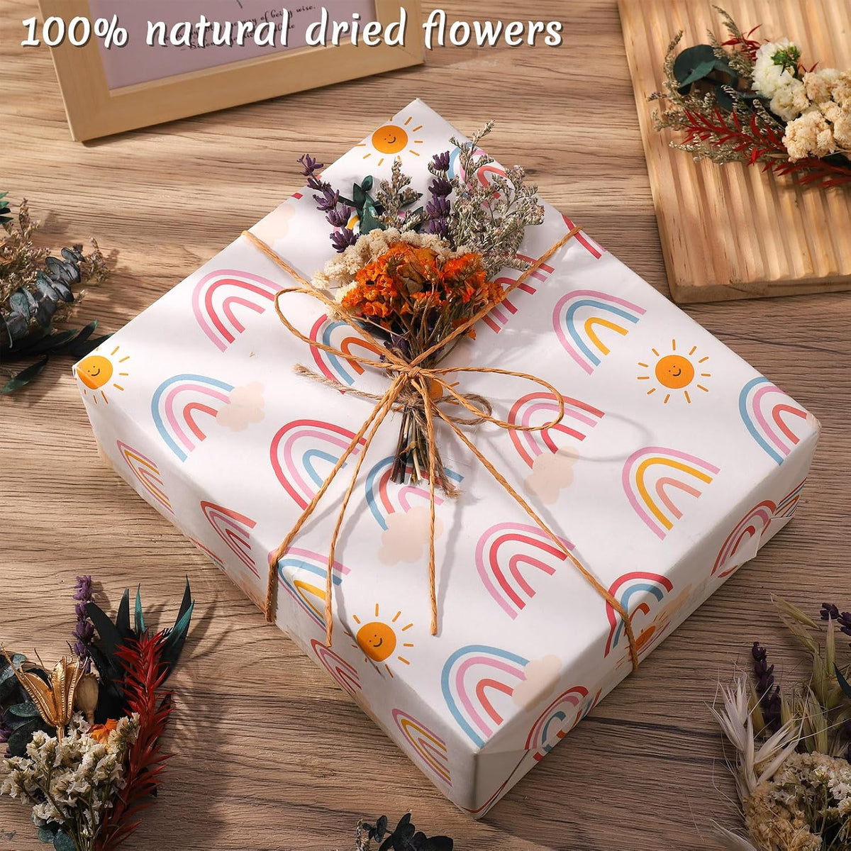 Fuyamp Mini Boho Dried Flower Bouquet Set of 6 Natural Dried Flowers