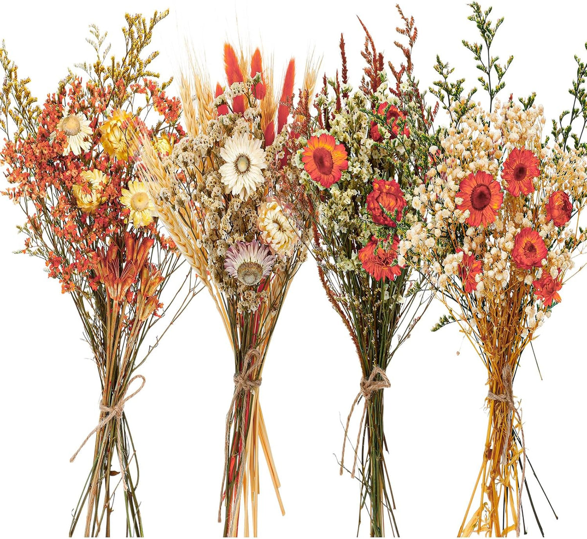 Layhit 4 Pack Large Size Boho Dried Flowers 15-17 Inch, Gerbera Daisy