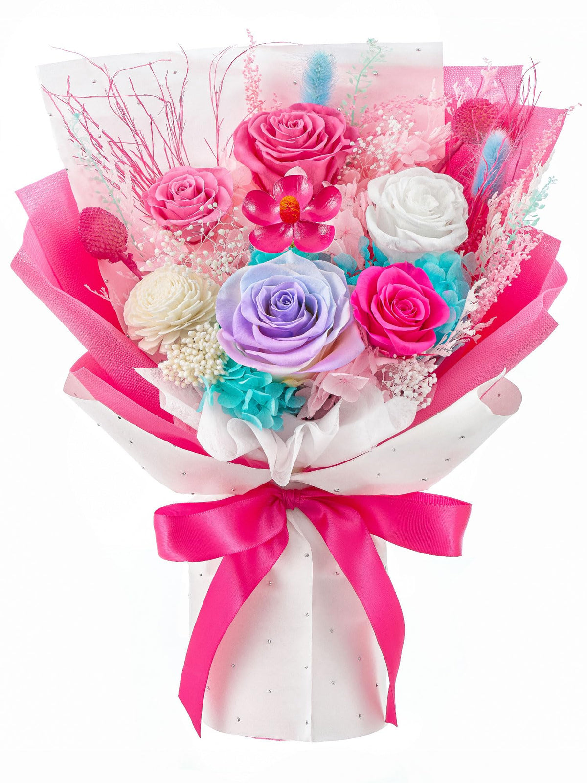 Preserved Flowers Bouquet Forever Flower Flower for Delivery Prime, Orange