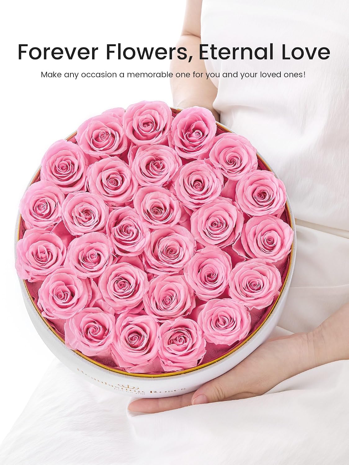 27 Preserved Roses in a Box Forever Flowers for Delivery Prime, Pink