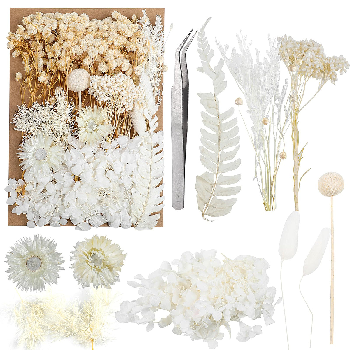Dried Flowers,Dried Flowers Set for DIY Scrapbook Accessories Flower Arrangements Flower Decoration Wedding Decoration(Blue)
