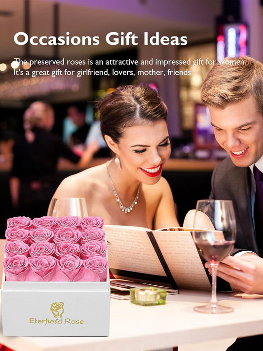 Forever Flower Preserved Rose that Last Over a Year Rose Box Pink