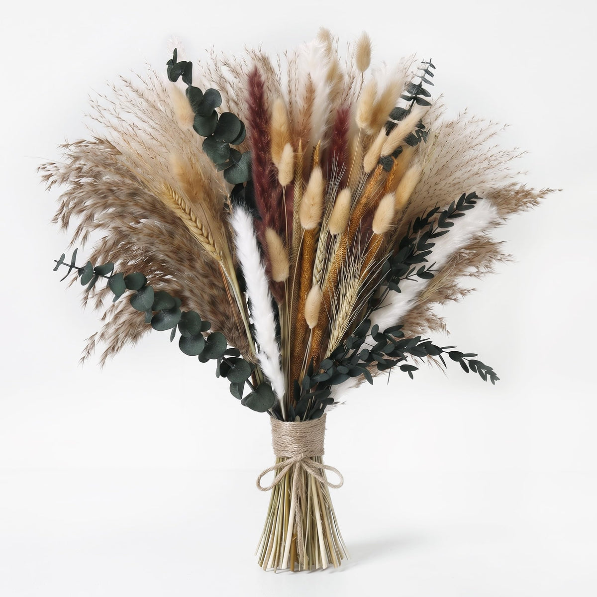 Bpole Dried Pampas Grass Bouquet -92 Pcs 11-13inch 9 Styles Boho Decor