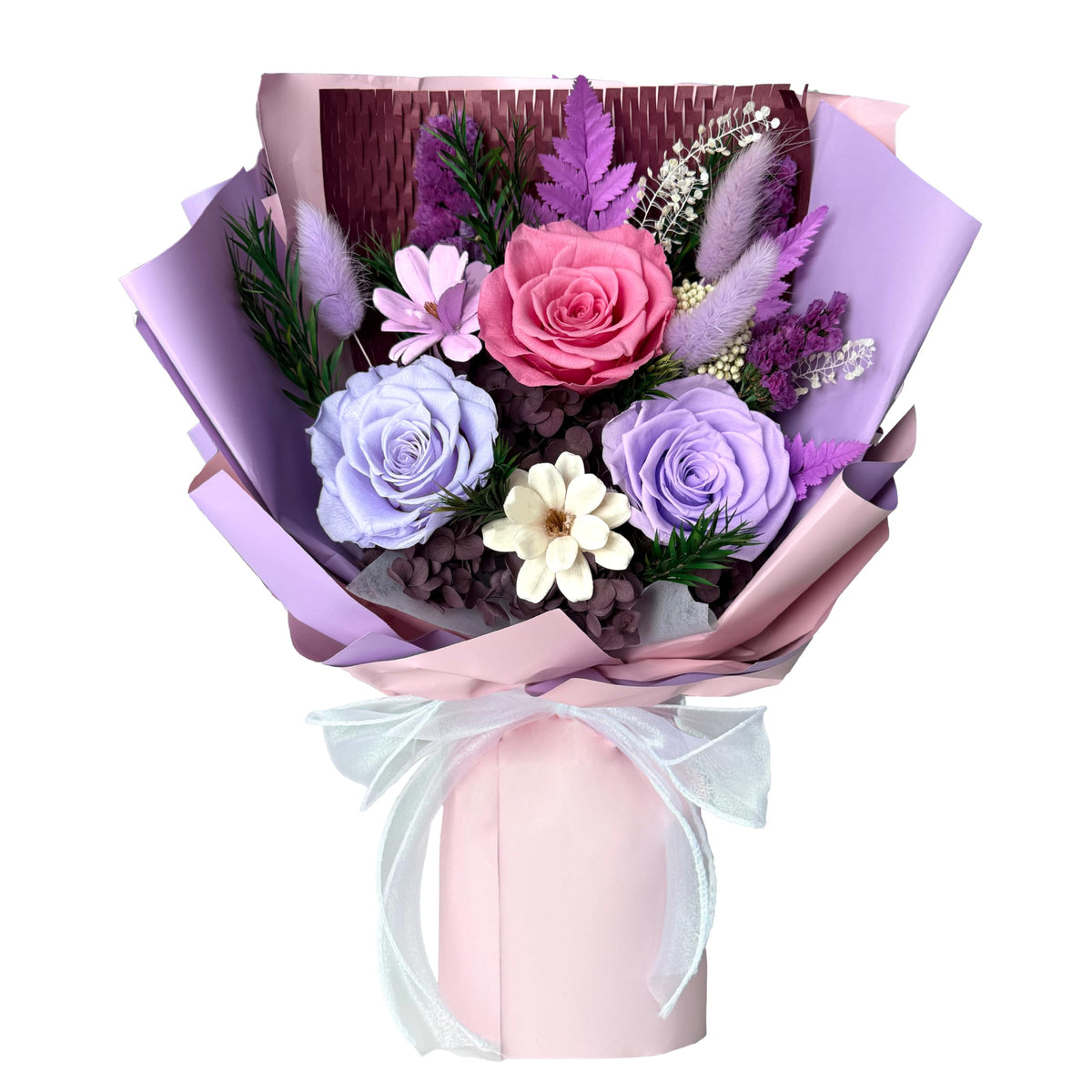 Preserved Roses Eternal Flowers Real Purple Roses that Last 3 Years Home Decor Birthday Gifts for Women Mothers Day Flowers for Wife