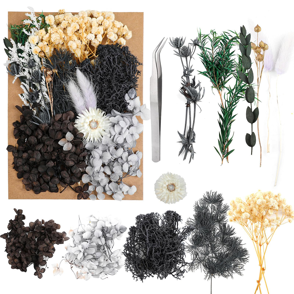 Dried Flowers,Dried Flowers Set for DIY Scrapbook Accessories Flower Arrangements Flower Decoration Wedding Decoration(Blue)
