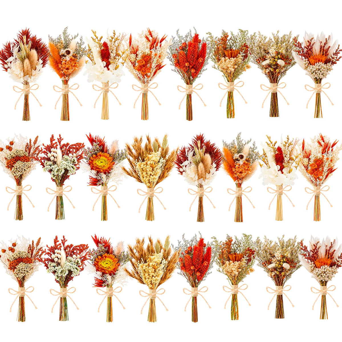 12/24 PCS Charming Mini Dried Flowers Bouquet for Vase