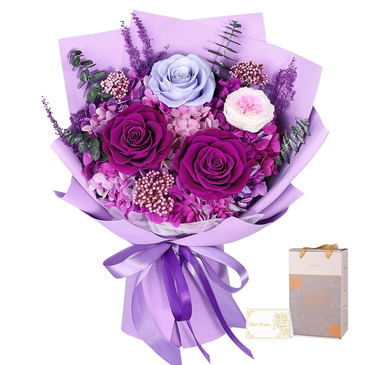 Preserved Flowers for Delivery, Champagne Flower Bouquet, Gifts for Grandma