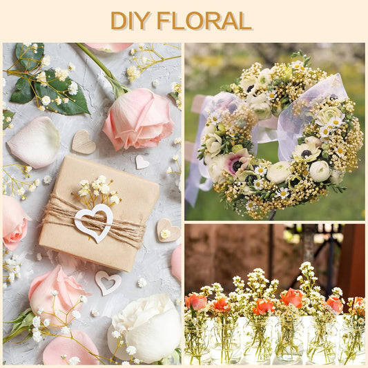 3000+ Mini Dried Baby's Breath Flowers 6'', Natural Ivory White Flowers
