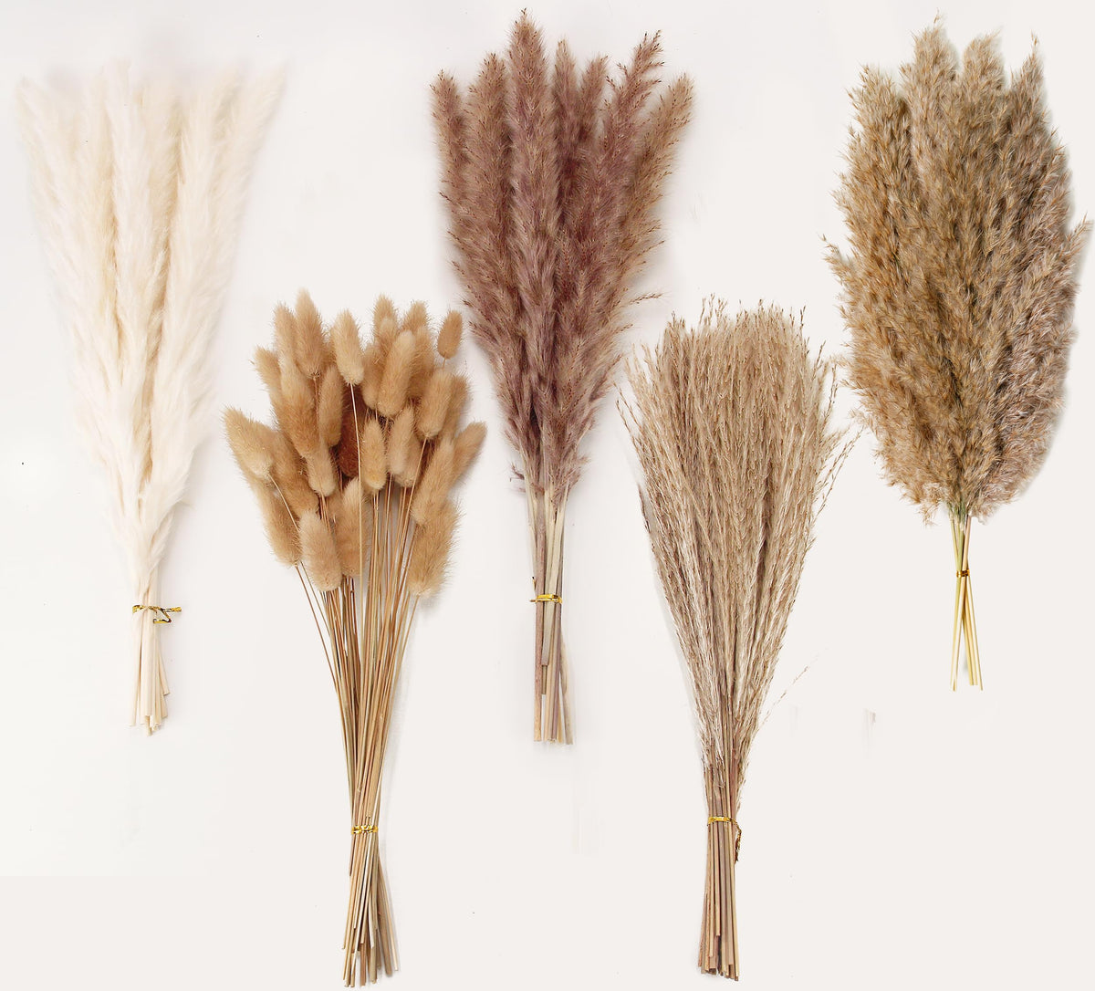 200PCS Dried Flower Bouquet – Pampas Grass, Floral Decor for Home, Wedding, and Boho Style | Perfect for Vases, Fall, Spring, Summer, and Winter Arrangements