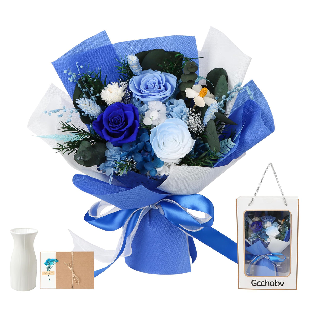 Preserved Flowers Bouquet, Real Eternal Flowers