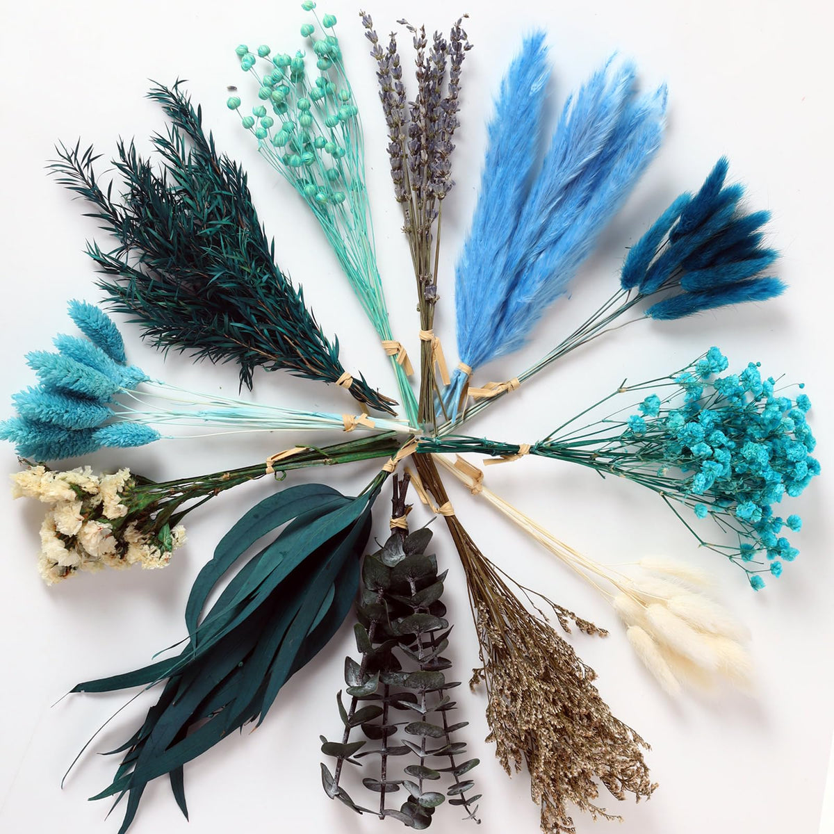 13 Kinds Mini Dried Flower Bouquet, 5-8" Boho Brown for Crafts, Vase Filler