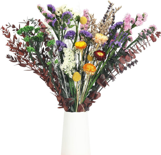 13 Kinds Dried Flower Bouquet, 17" Rustic Boho for Fall Wedding Centerpiece