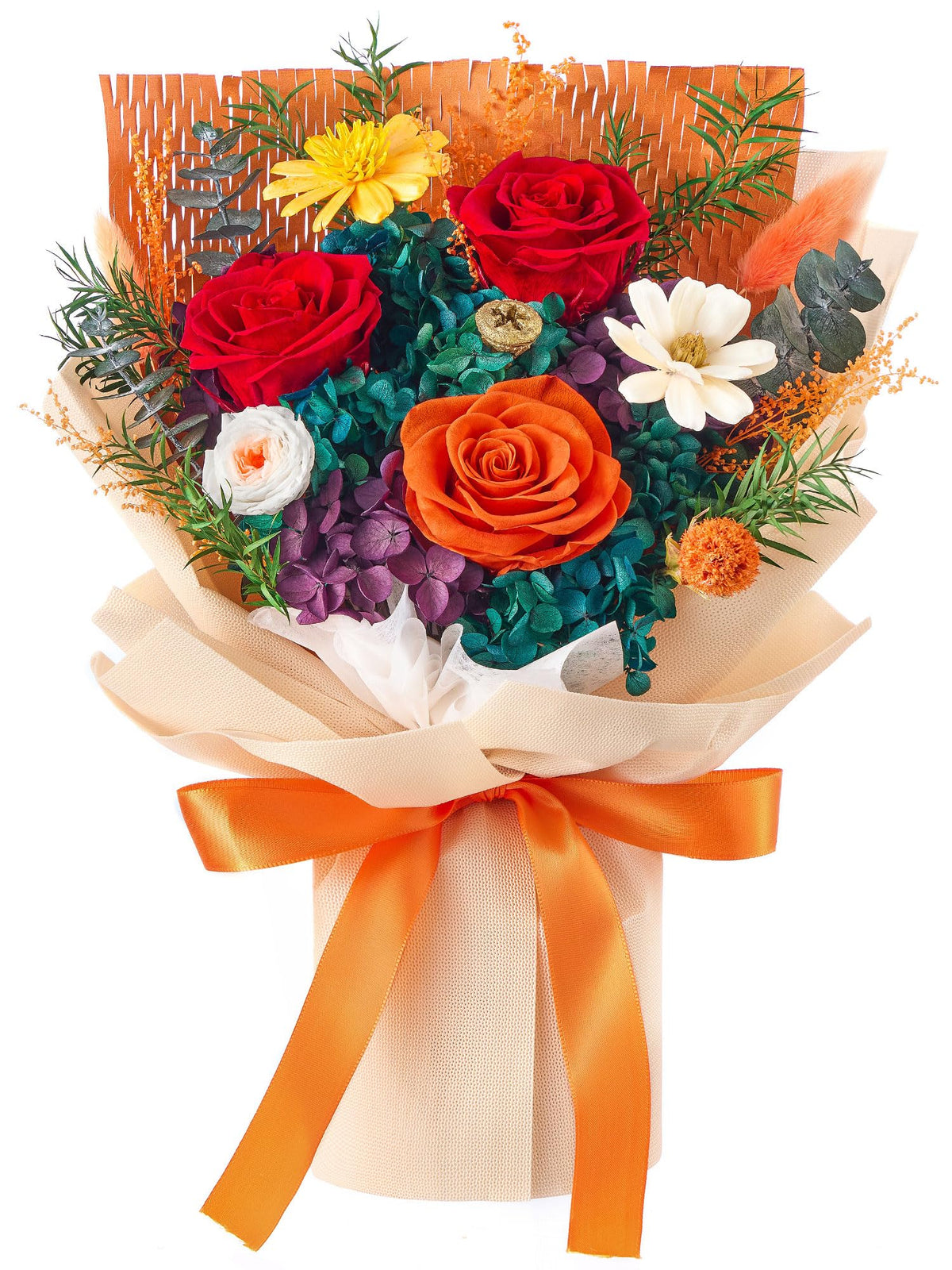 Flowers for Delivery Prime Preserved Flowers Bouquet Birthday Gifts, Orange