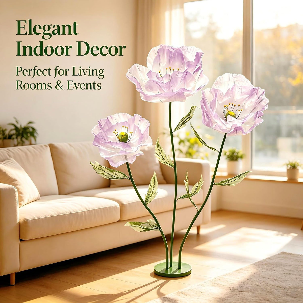 5.6 Ft Large Silk Artificial Flowers, Giant Flowers for Decoration
