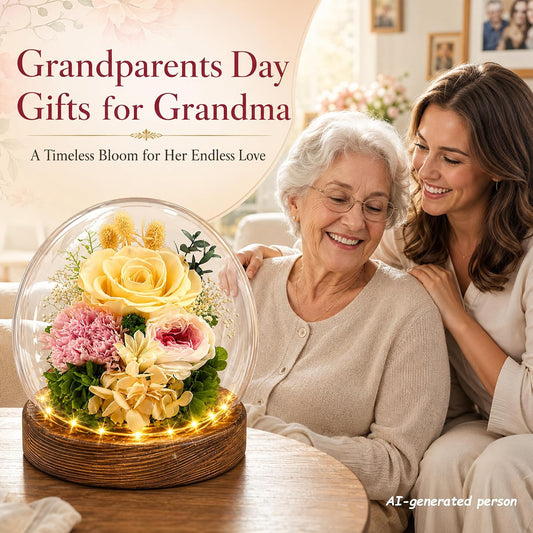 Yellow Rose Birthday Gifts for Women | Grandparents Day Gifts for Grandma