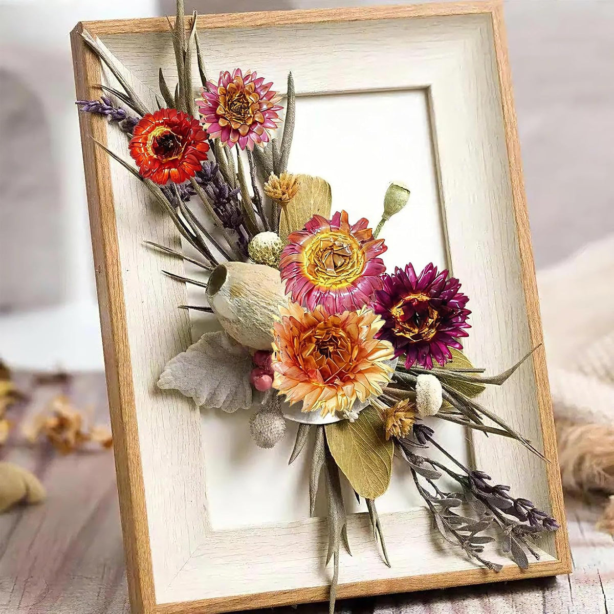 100 Pcs Natural Dried Daisy Flowers Heads, Multicolor Dry Floral Supplies