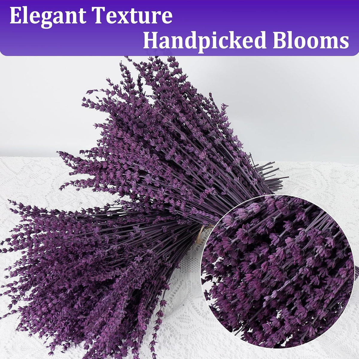 350 Stems Dried Purple Lavender Flowers for Vase Home Wedding DIY Decor