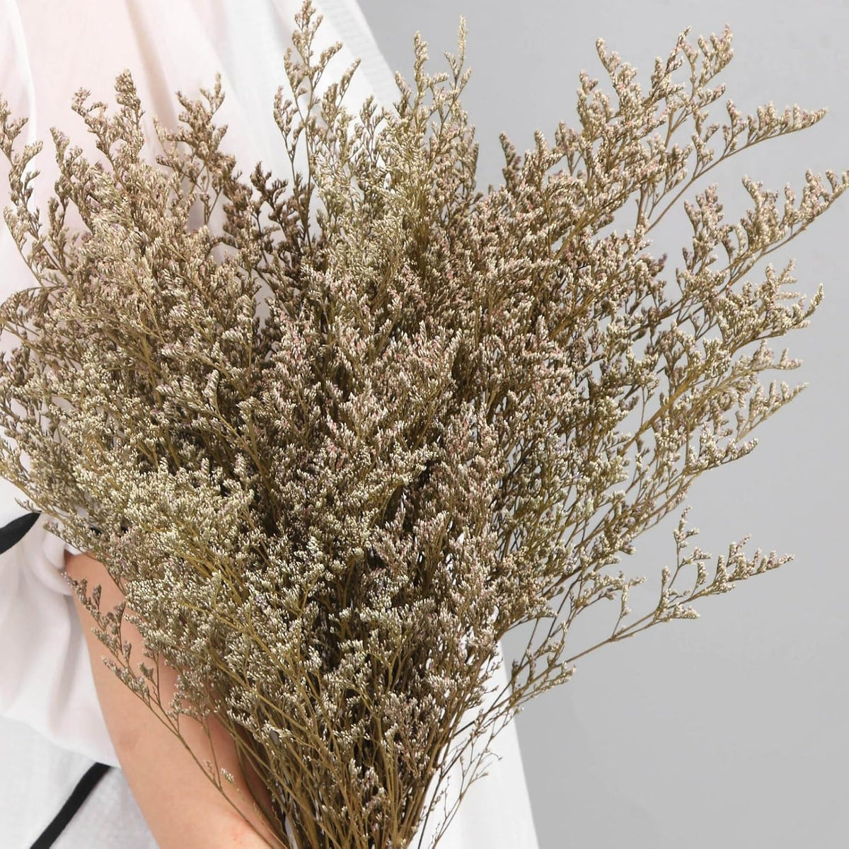 Dried Flower Bouquet, 17'' Dry Natural Caspia Flowers Bundle for Vase Decor