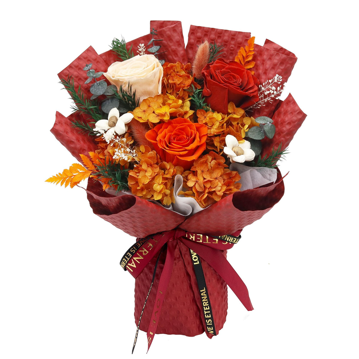 VTJMB Flowers for Delivery Prime Tomorrow, Preserved Flower Bouquet with Box, Birthday Dried Flowers Gift for Women, for Mom, Wife, Grandma, Friends，Red