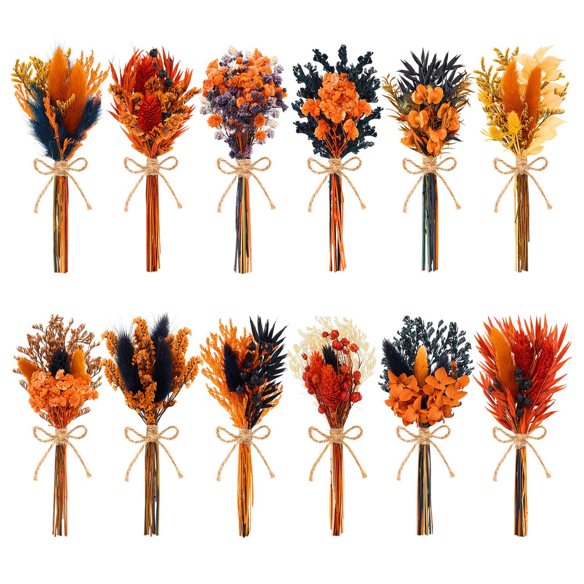 12/24 PCS Charming Mini Dried Flowers Bouquet for Vase