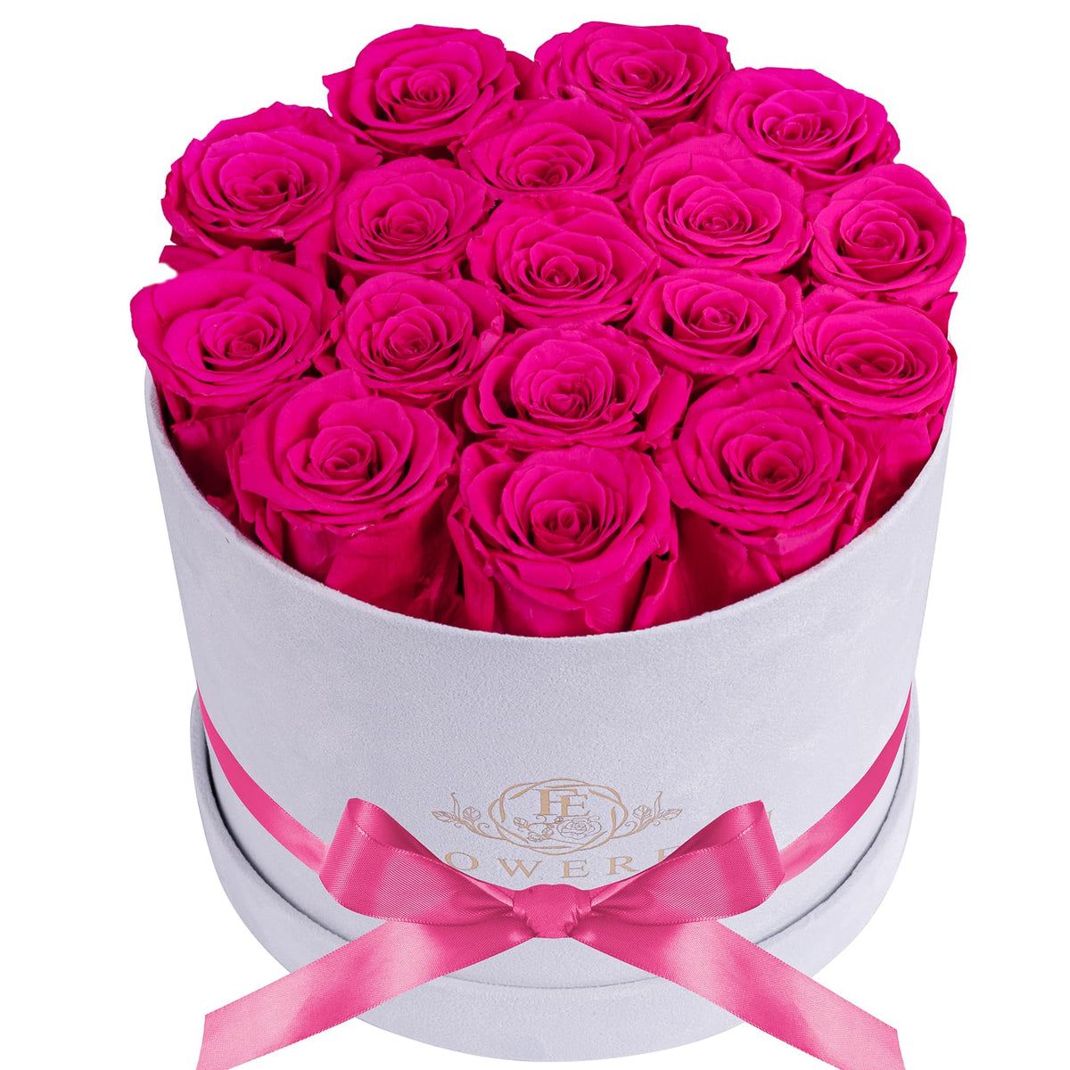 17 Flowers in Luxury Suede Box, Birthday Gifts for Women, Preserved Flowers