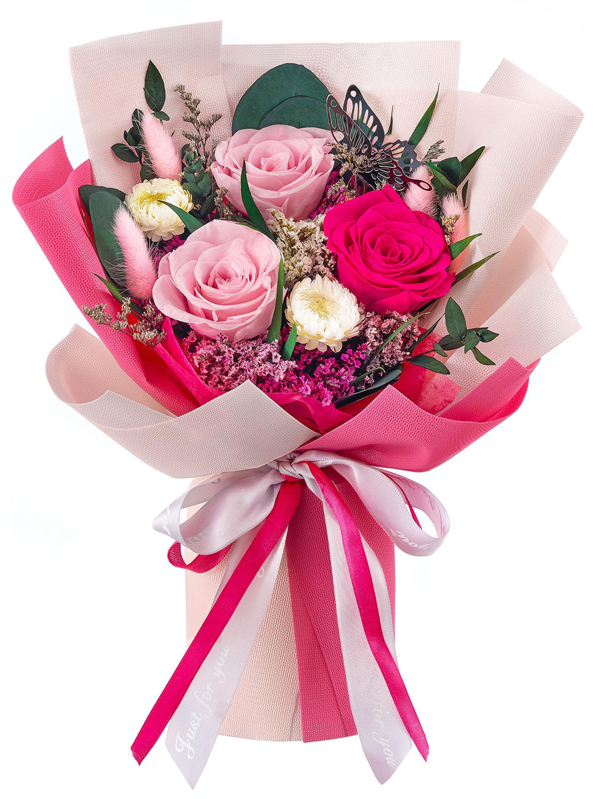 Flowers for Delivery Prime Forever Flowers Bouquet Roses Bouquet, Hot Pink
