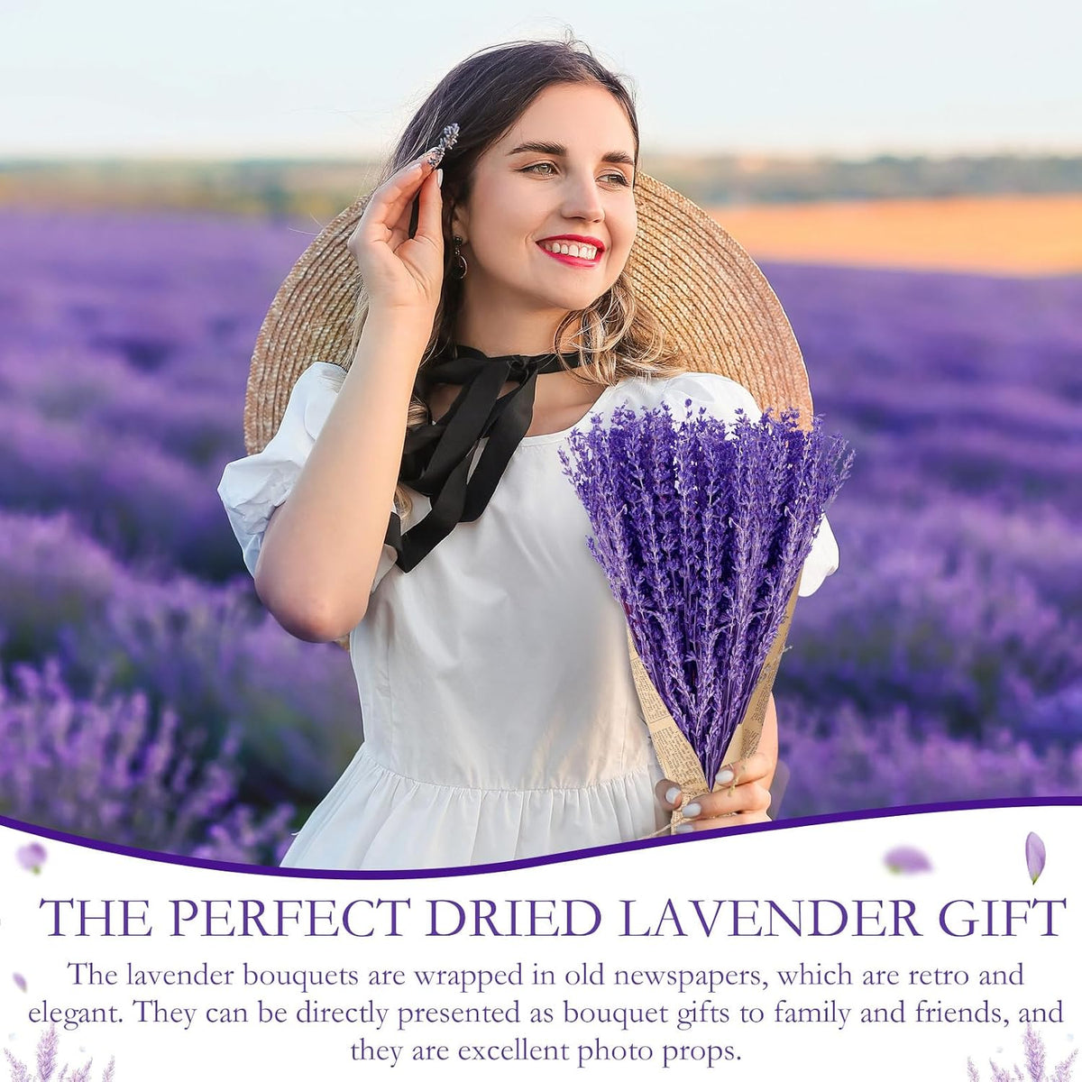 Yunlly 36 Bunches Dried Lavender Bundles 15.7 Inch Natural Dried Lavender Flowers 1440-1620 Stems Total for Wedding Decoration, Flower Arrangements DIY Crafts Photo Props Home Fragrance Gift for Her