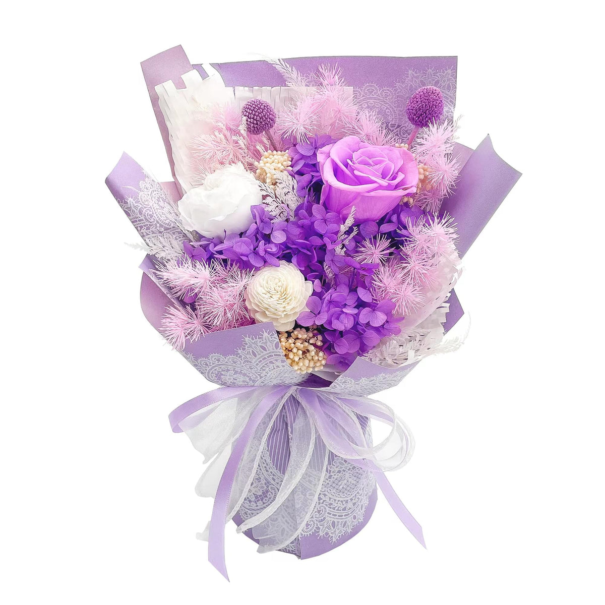 VTJMB Flowers for Delivery Prime Tomorrow, Preserved Flower Bouquet with Box, Birthday Dried Flowers Gift for Women, for Mom, Wife, Grandma, Friends，Red