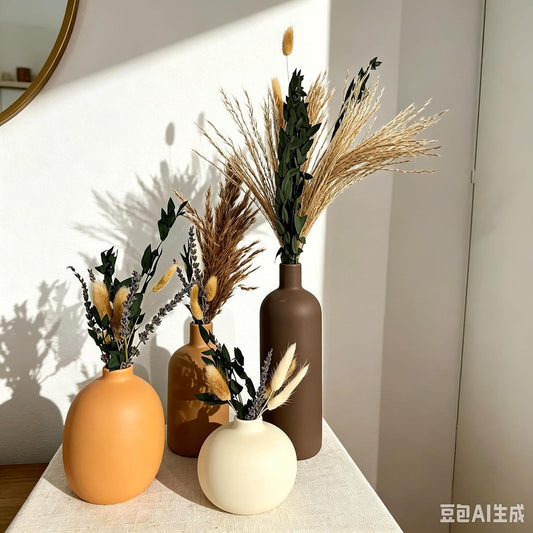 Dried Pampas Grass Bouquet Dried Flowers Eucalyptus Stem for Wedding Decor