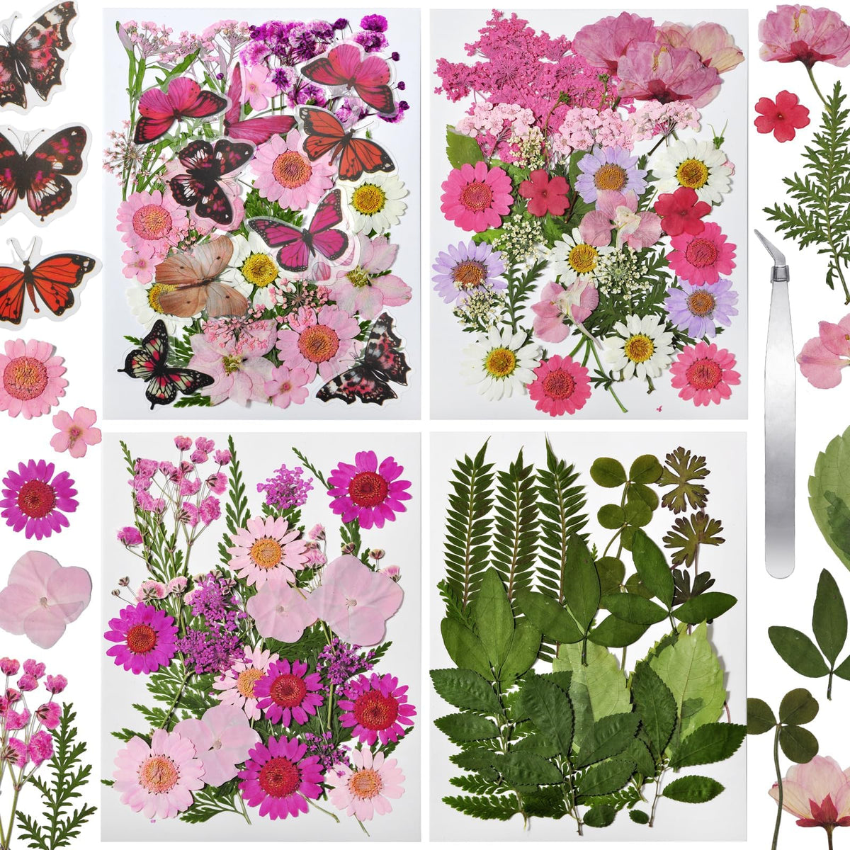 Dried Flowers for Resin, 106pcs Natural Flowers and Leaves Compressed