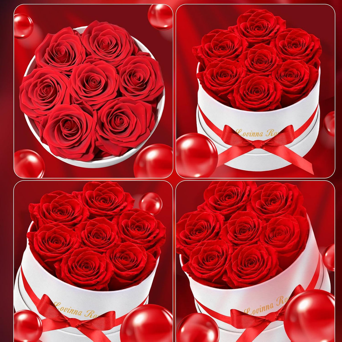 Gifts for Mom Mothers Day Birthday Gifts for Women Preserved Rose Forever Flower,7 Preserved Red Roses in a Box for Delivery,BirthdayRoses Gifts for Grandma Wife Friends Valentine’s Day Anniversary