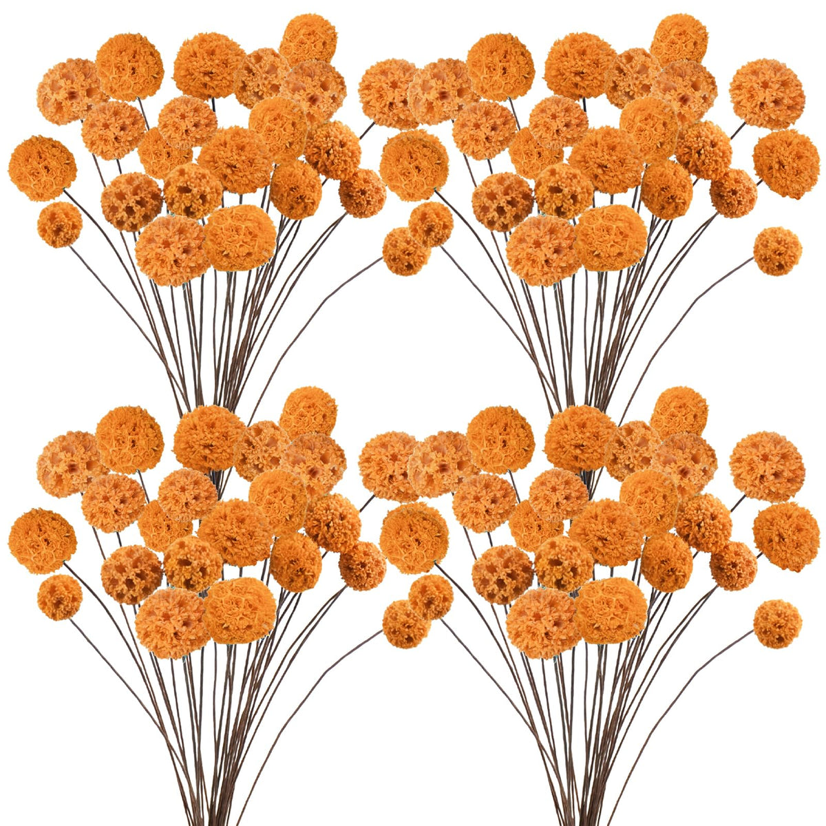 24 PCS Dried Craspedia Billy Balls Flowers, 18” Natural Dried Flowers Bouquet for Vase Floral Arrangements Wedding Table Centerpieces Party DIY Home Decor (White)