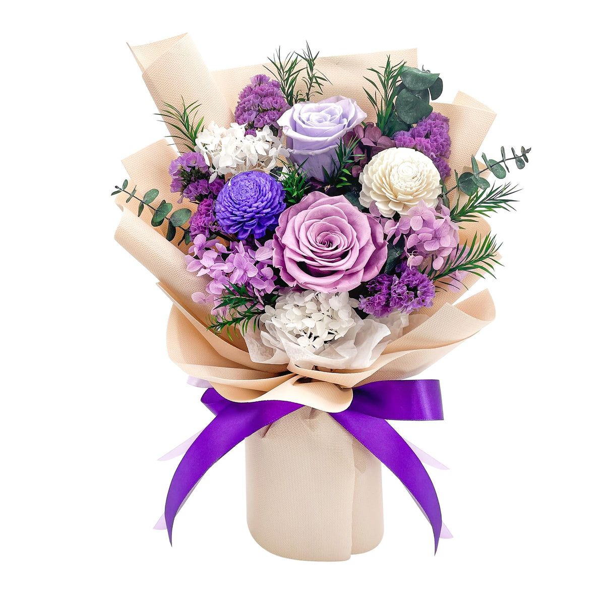QOEAZY Flowers for Delivery, Preserved Flowers Bouquet with Gift Box, Rose Gifts for Women Mom Grandma