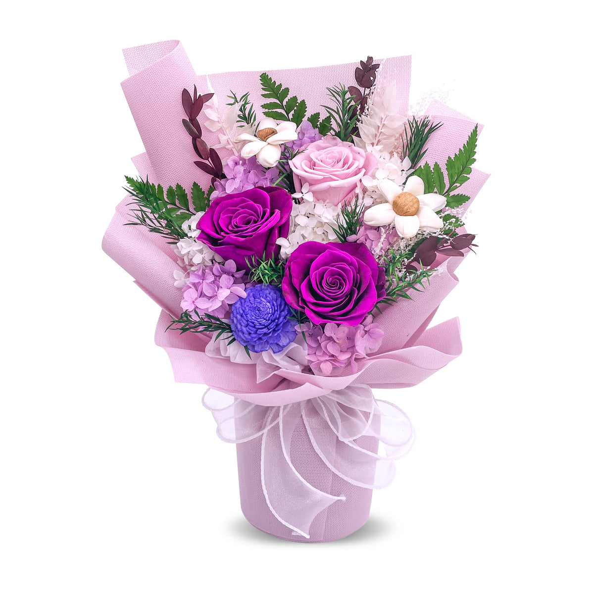QOEAZY Flowers for Delivery, Preserved Flowers Bouquet with Gift Box, Rose Gifts for Women Mom Grandma