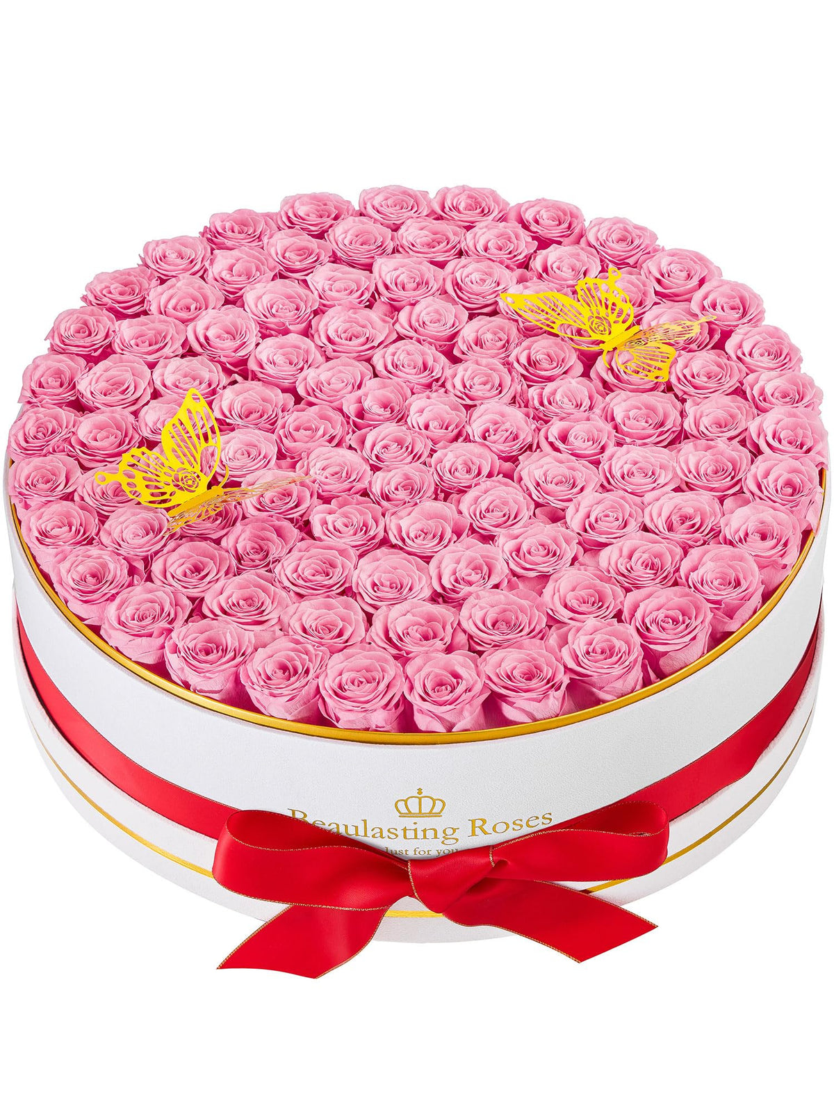27 Preserved Roses in a Box Forever Flowers for Delivery Prime, Pink
