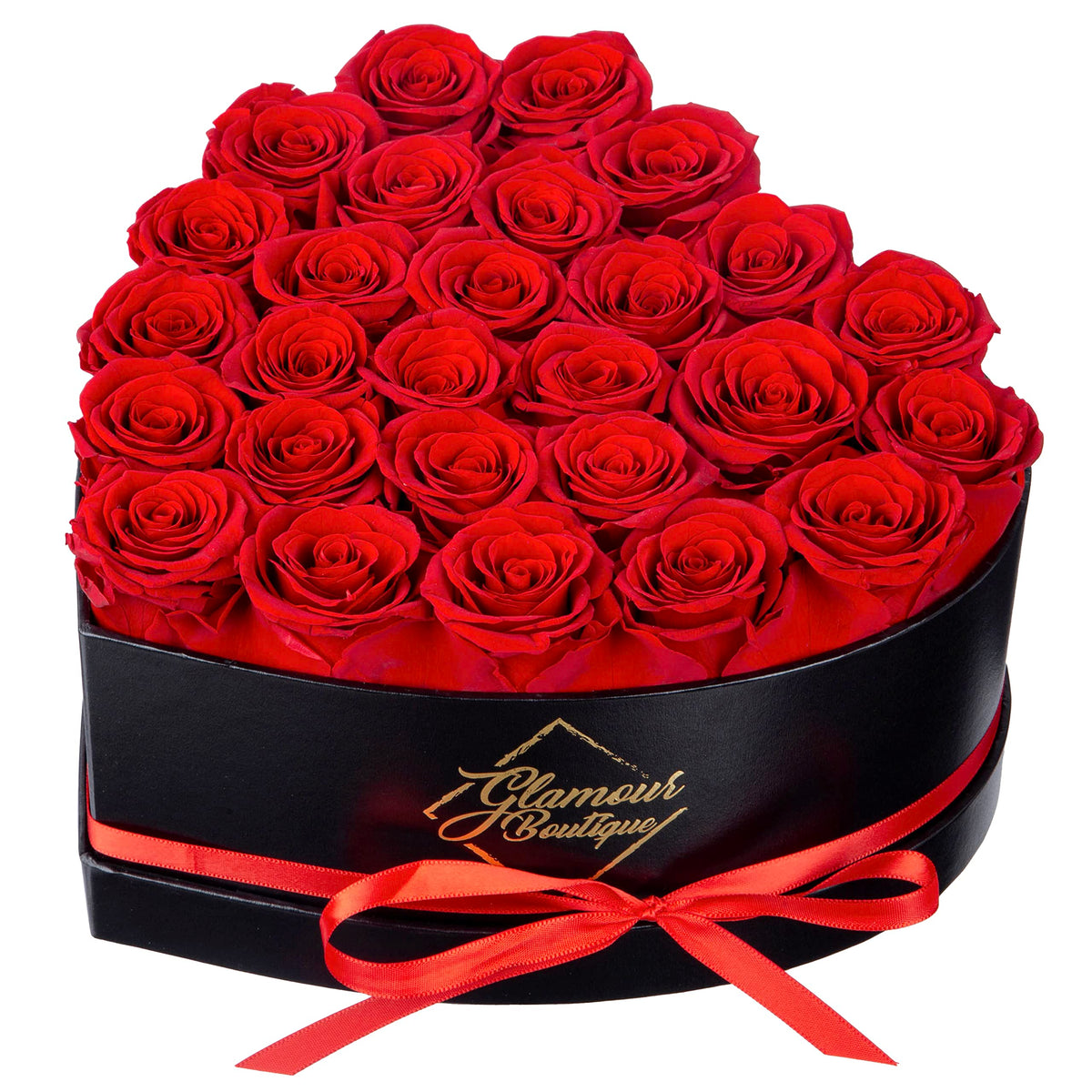 GLAMOUR BOUTIQUE Preserved Flowers, 16 Forever Red Roses in Heart Gift Box