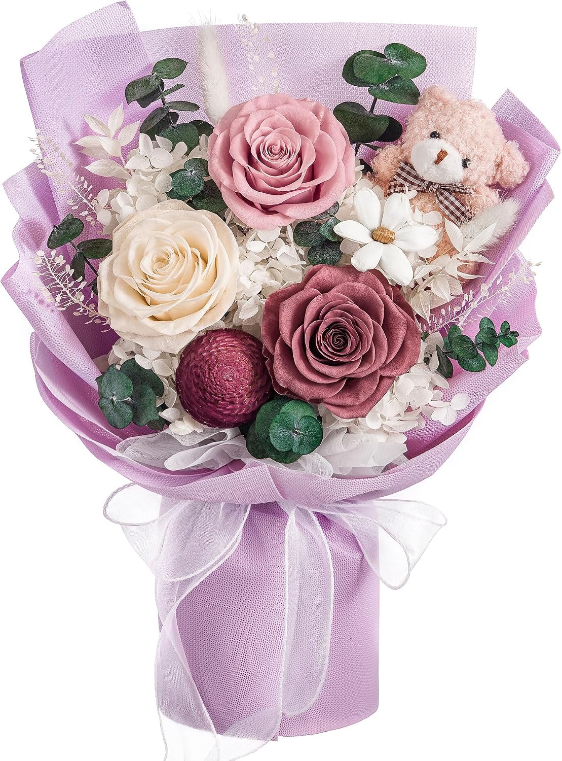 Forever Flower Bouquet Flowers for Delivery Prime Preserved Roses, Purple
