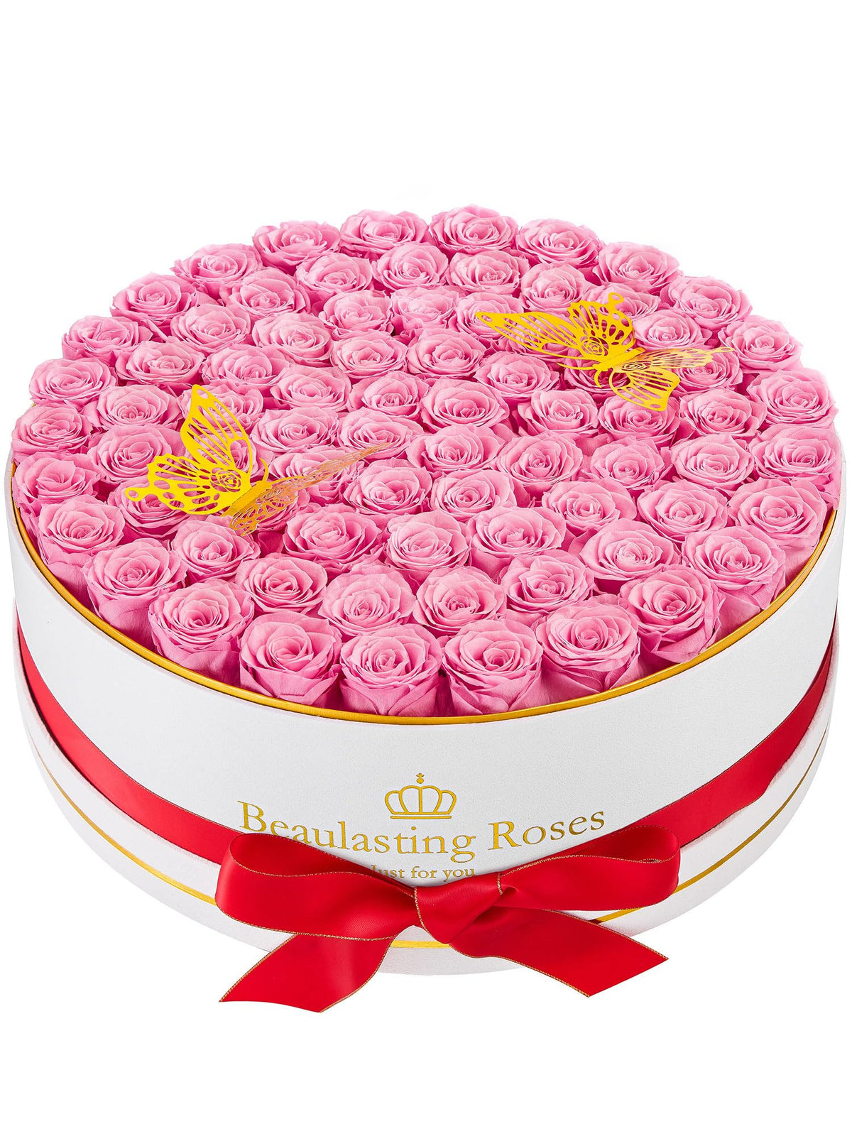 27 Preserved Roses in a Box Forever Flowers for Delivery Prime, Pink