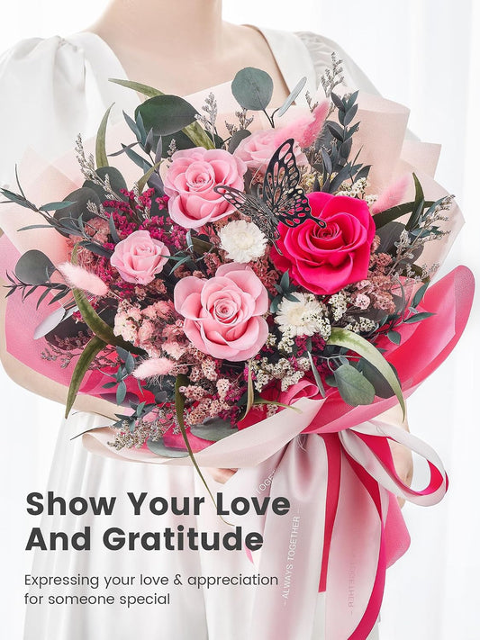 Flowers for Delivery Prime Forever Flowers Bouquet Roses Bouquet, Hot Pink