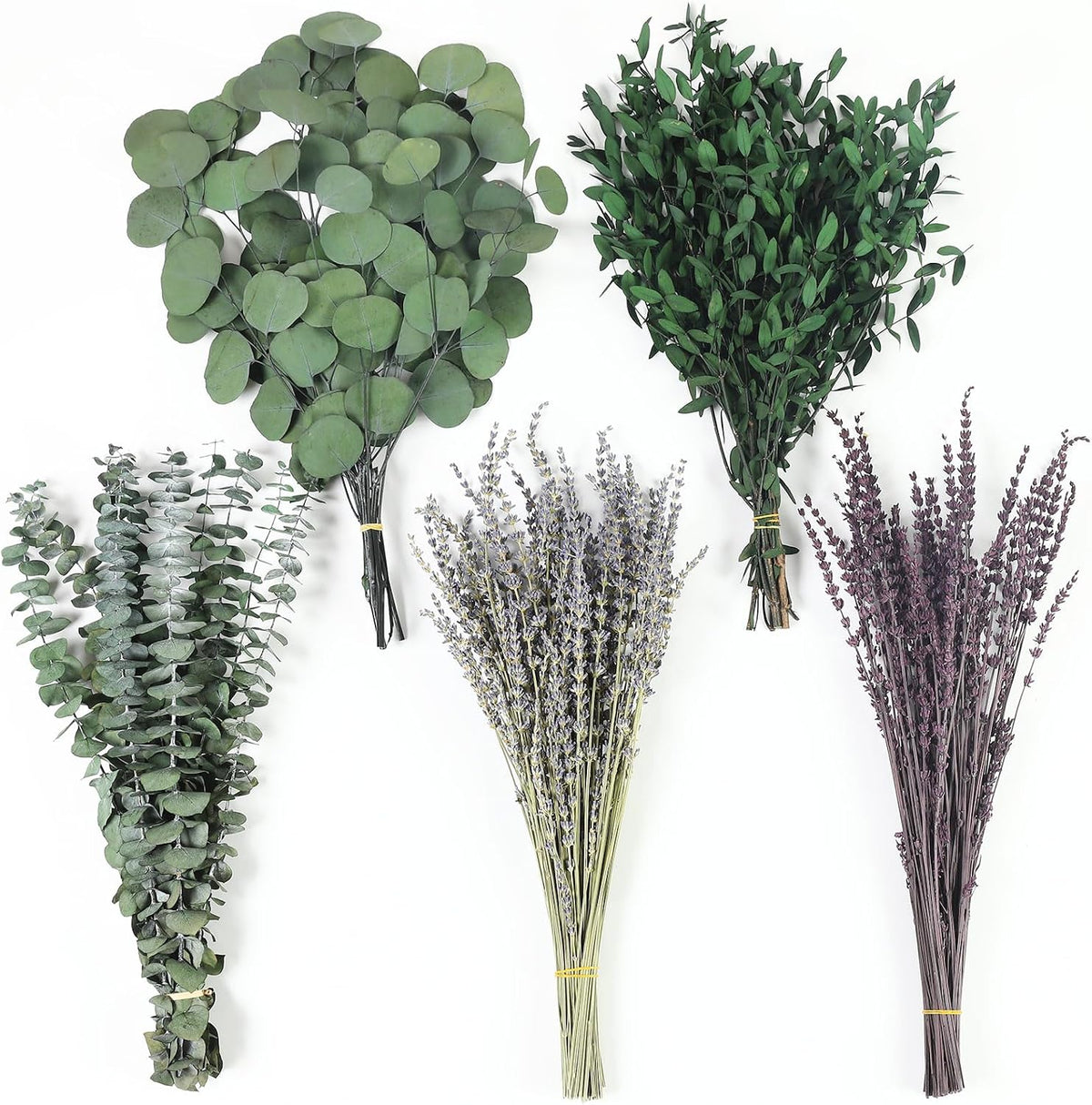 120+ Pcs Mixed Dried Eucalyptus Stems & Lavender Flowers for Shower