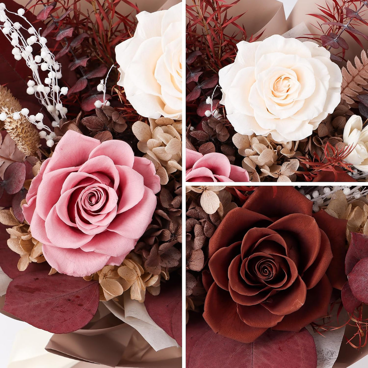 Preserved Flowers Bouquet, Real Eternal Flowers