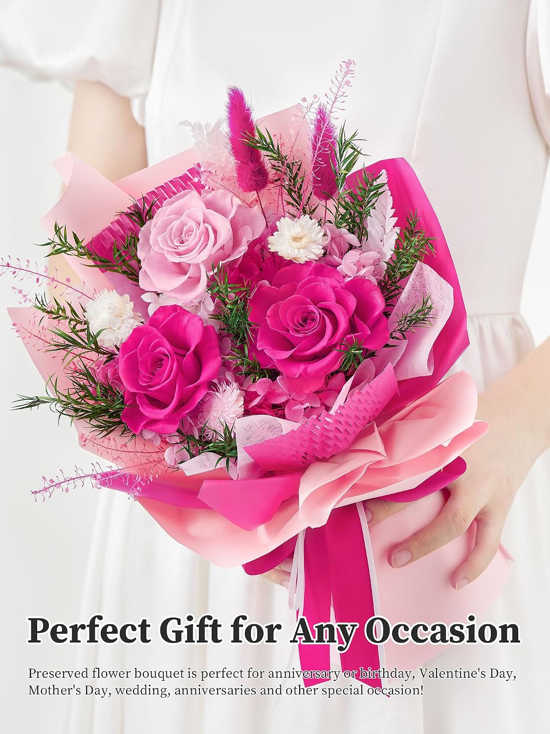 Preserved Flowers Bouquet, Flowers for Delivery,Long-Lasting Real Rose